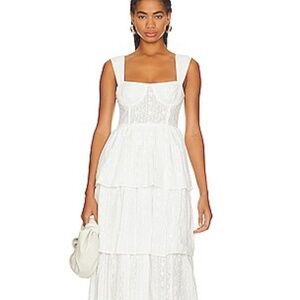 Weworewhat Corset Midi in White